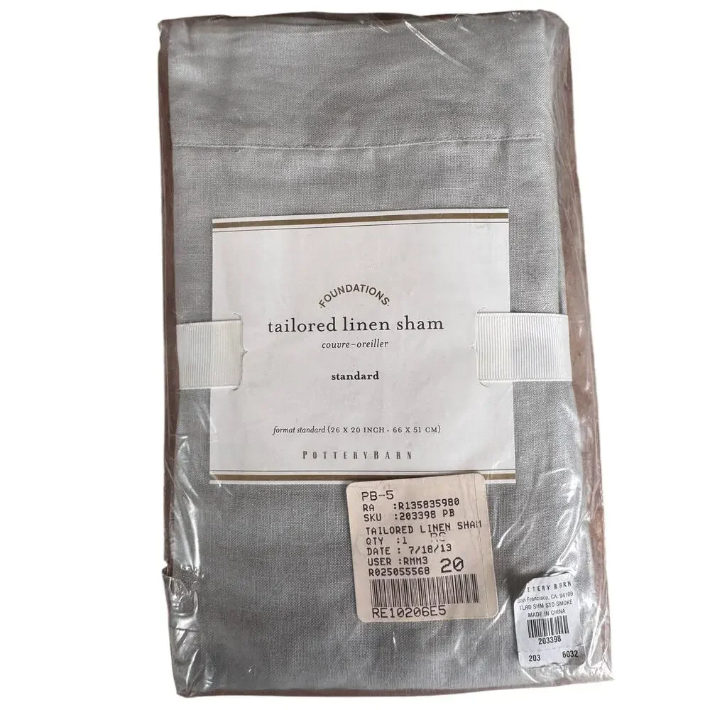 2 Pottery Barn Linen Shams - Standard size 26 x 20 Inch - Brand New
